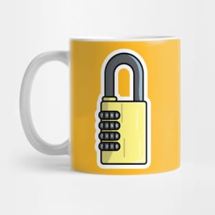 Padlock For Password Secure Sticker vector illustration. Technology and safety objects icon concept. Symbol protection and secure. Cyber security digital data protection concept sticker design Mug